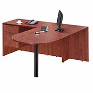 Classic Laminate Bullet L-Shape Station (Cherry) 