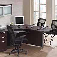Classic Laminate Series Bullet L-Shape Station (Espresso)