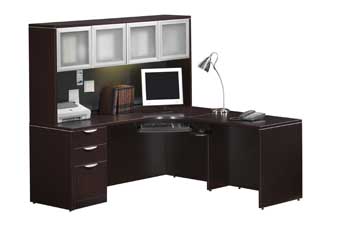 Classic Laminate Series Corner Unit with Hutch (Espresso)