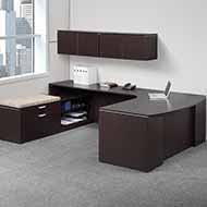 Elements Step-Front L-Shape Desk (Espresso)