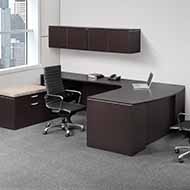 Elements Step-Front L-Shape Desk (Espresso)