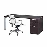Elements Station with Single Pedestal (Espresso) & U-Shape Leg (White)