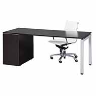 Elements Station with Single Pedestal (Espresso) & U-Shape Leg (White)