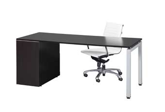 Elements Station with Single Pedestal (Espresso) & U-Shape Leg (White)
