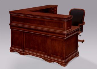 Keswick Collection L-Shape Reception Desk (Cherry)