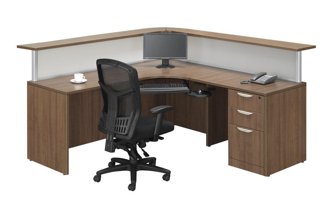 Elite Series Reception Desk (Modern Walnut) 