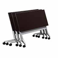 Nested Flip Top Tables with Casters (Espresso Top/Titanium Base)
