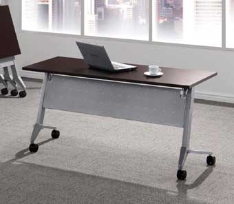 Flip Top Nesting Table with Casters (Espresso Top/Titanium Base)
