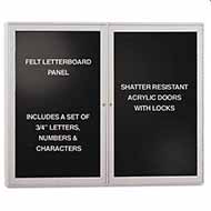 GHEPA3648BBK  36x48 Ghent Enclosed Letterboard with Aluminum Frame 