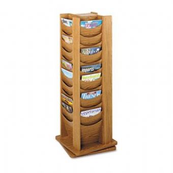 Rotating Oak Magazine Rack 