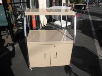 AV Cart with Locking Cabinet (Putty)