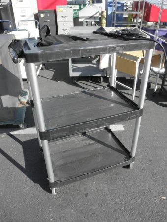 3-Shelf Utility Cart (Black & Aluminum)