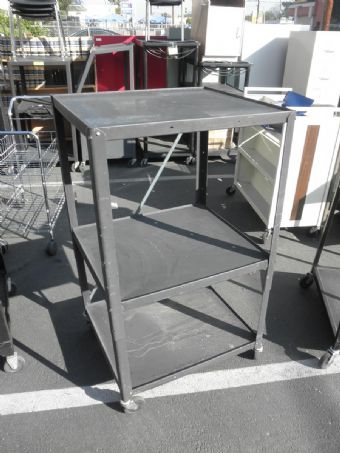 3-Shelf Metal TV Cart (Grey)