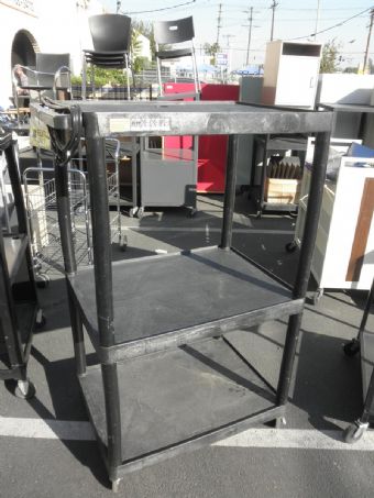 3-Shelf Plastic TV Cart (Black)