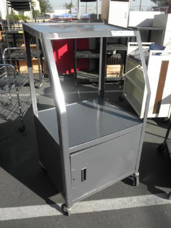 Bretford Metal TV Cart w/ Bottom Door (Charcoal)