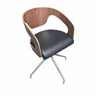 Euro Style Bernice Collection Side Chair (Black Seat/Walnut Back)