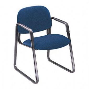 HON 4008 Guest Chair (Blue Fabric/Black Sled Base)