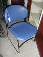 Blue Stack Chair with Black Frame 
