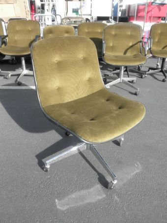 Allsteel Shell Chair with No Arms (Green Corduroy) 