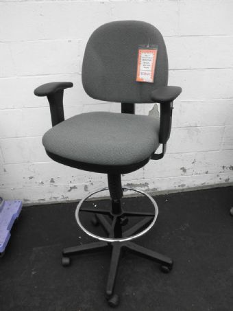 BC41 Marble Drafting Stool with Arms (Grey)