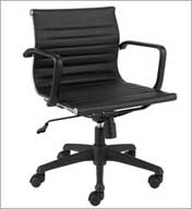 Euro Style Stuart Low Back Chair (Black)