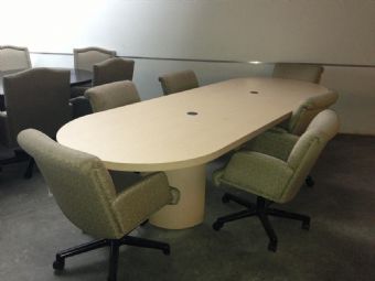 42x120 Conference Table with Half Cylinder Base (Maple)