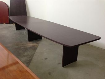 Rainbow Atlantis 16 FT Boat Shape Conference Table in Mahogany