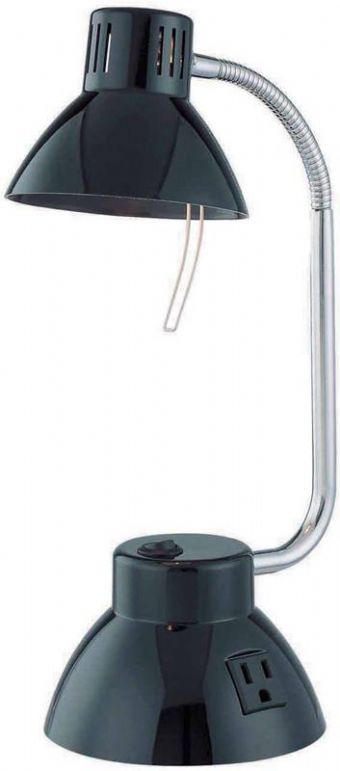 Black Desk Lamp with Plug Socket