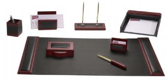 Dacasso Rosewood and Leather Desk Set D80