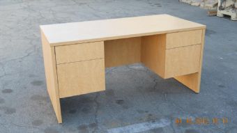 Double Ped Desk (Honey Maple)