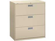 HON 600 Series 3-Drawer Lateral File (Putty)