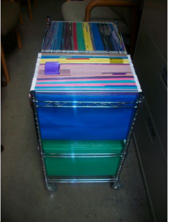File Cart with Colorful Hanging Files 