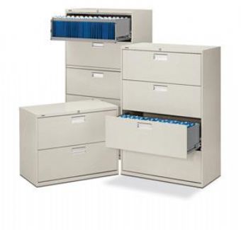 Hon 600 Series 2-, 4- & 5-Drawer Lateral Files (Light Grey)