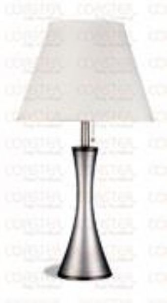 Silver Vase Style Table Lamp (Brushed Steel Finish)