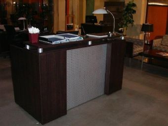 Titanium Collection Reception Desk (Tuscan Walnut)