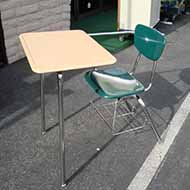 3400BR School Chair Desk Combo (Sandstone Top/Forest Green Plastic Chair)