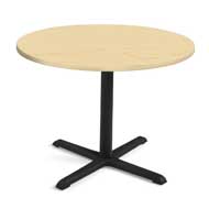 Round Laminate Maple Table Top with Black Base 