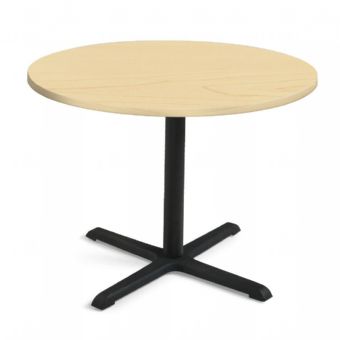 Round Laminate Maple Table Top with Black Base 