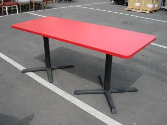 Table Top Navajo Red Laminate 30X72 On Black X Bases
