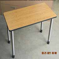 PC Palma Oak Table Top 24x48 Black Edge on Chrome Legs