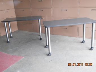 Utility Table with Silver Legs on Casters