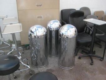 Chrome Bullet Trash Cans 