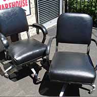 Vintage Swivel Tanker Chair with Metallic Arms and Base 