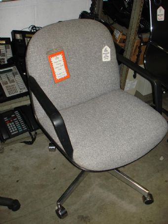HON Police Chair with Arms & 4-Star Base (Grey Fabric)