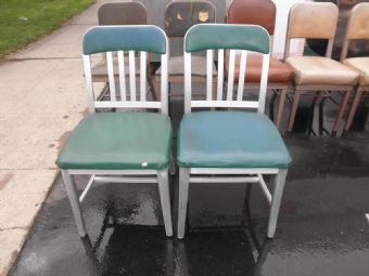 Green and Silver Vintage Tanker Chairs with No Arms