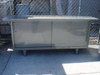 Vintage Tanker Credenza with Sliding Doors 
