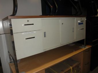 Vintage Storage Tanker Credenza in Putty