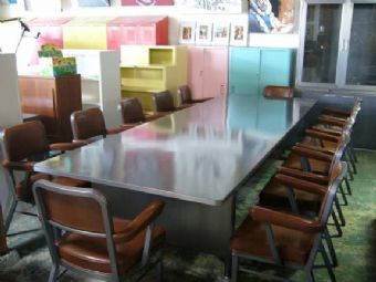 12 FT Vintage Metal Conference Table