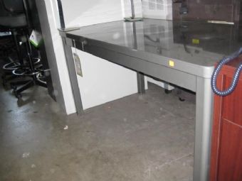 Vintage Metallic Four Leg Tanker Table 