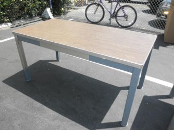 Vintage Tanker Table with Oak Top 